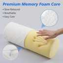 Cervical Memory Foam Neck Roll Pillow Support Pillows for Sleeping 3.9in H Small Round Circle Pillow Cylinder Pillows for Neck Back Lumbar Leg Yoga Pain Relief (White M)