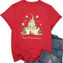 Matching Christmas Shirts Magical Family Shirts Matching 2025 Vacation Matching Outfits Merry Christmas Clothes (Red, L)