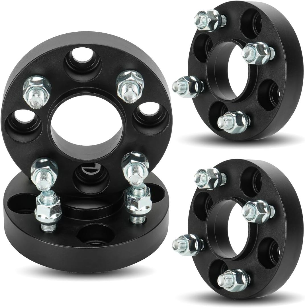 TadaMark 4x100 & 4x101.6 1in Hubcentric Wheel Spacers, Forged 4 Lug Adapters, Fit for Golf Cart EZ GO Club Car, 62mm Bore with 1/2" x 20 Studs 4pcs