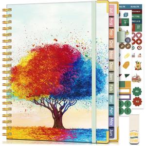 Academic Planner 2026-2027, Hardcover Weekly and Monthly Calendar Planner from July 2026 - June 2027, 8.5" x 11" A4 Large Daily Agenda with Tabs, College School Organizer for Student Teacher, The Tree of Life in Oils
