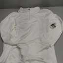 MAGCOMSEN Quarter Zip Pullover Women Fleece Shirt Thermal Long Sleeve Athletic Running Tops Thumb Hole (Small, White)