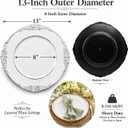 50PCS Antique White Charger Plates Bulk- 13in Embossed Reusable Chargers