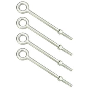QWORK Eye Bolt with Nuts, 3/4'' x 12" Galvanized Eye Bolt, 4 Pack
