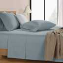 Lane Linen 100% Cotton Pillow Cases King Size Set of 2, 600 Thread Count Satin Soft King Pillowcase with Envelope Closure, Cooling & Breathable - Easy Fit- King Size Pillow Covers (20" x 40") - Blue