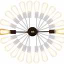 Minimalist Black 2 Lights LED Wall Light Up/Down Indoor Lamp,360 Adjustable Uplighter Downlighter,Rustic Country Vintage Loft Wall Sconce Fixture Fitting Retro Warm Edison Lamps E26 Max 2*60W