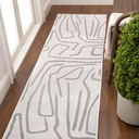 JONATHAN Y Graphic Lines High-Low Runner Rug 2X8 White/Light Gray, Alcina Modern Scandinavian for Living Room, Bedroom, Kitchen, Easy-Cleaning, High Traffic, Pet-Friendly, Non-Shedding SND102C-28