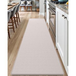 DEXI Kitchen Floor Mats Cushioned Anti Fatigue, 23x94, Large Long Standing Runner Rug Waterproof, Comfort Memory Foam Padded for Front Sink Laundry, Ivory (94"L x 23"W x 0.4"Th)