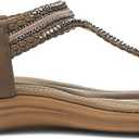 UBFEN Womens Bohemian Flat Sandals With Back Strap Summer Beach Comfortable Bling (6)