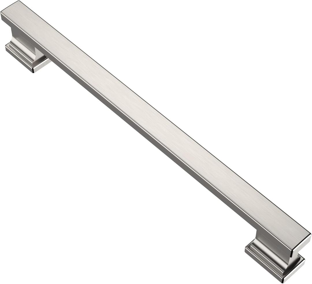 Alzassbg 10 Pack Brushed Satin Nickel Cabinet Pulls, 7 Inch(177.8mm) Hole Centers Kitchen Cabinet Handles for Cabinets and Drawers AL3061SN