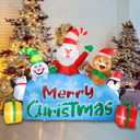 Vipush 8.5 FT Christmas Inflatable Merry Christmas Decorations Snowman Maker Christmas Decorations Outdoor Inflatable with LED Light, Outdoor Holiday Decor Blow Up Yard Decor