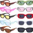 Eyegla Sunglasses Bulk Rectangle Sunglasses Party Favor 90s Glasses Shades Sunnies for Women 6/8/10Pack (6 Pack, Mix Color)