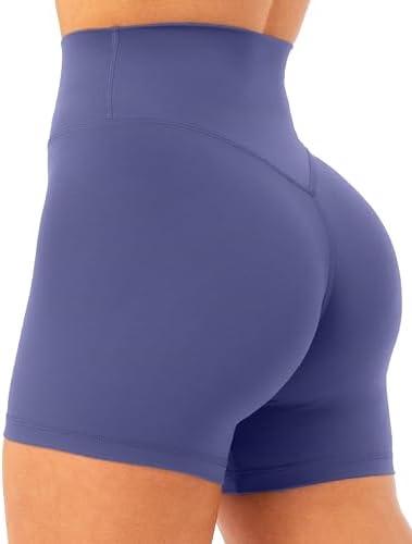 Unthewe Women's Workout Gym Biker Shorts High Waisted Athletic Booty Yoga Shorts with Tummy Control, Large