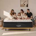 WUYOTRE 14 Inch Queen Size Mattress, Cooling Memory Foam Mattresses in a Box with Independent Spring,Soft and Breathable Hybrid Mattresses,Back Pain Relief,CertiPUR-US,Medium