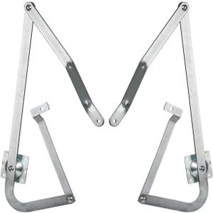 55-2 Attic Ladder Hinge Arms Replacement Kit, Compatible with Werner Mk5, WU2210, W2208, W2210, Silver, Thick White Zinc, Galvanized, Industrial, Modern, 1 Pair