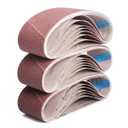 318 Inch Belt Sander Sanding Belt, 21 Pack Belt Sander Paper 40/60/80/120/180/240/400 Grits Assortment Aluminum Oxide Sanding Belts for Belt Sander Knife Sharpening Wood Metal Polishing