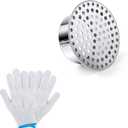 Moxweyeni 1 Pcs PVC Termination Cap for 2" Inner Diameter, Mesh Screen Vent Cover 304 Stainless Steel, for Furnace & Roof Vent Cap, Round Air Outlet Exhaust Water Drains Pipe with Gloves