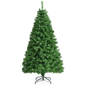 6ft Pre-lit Fiber Optic PVC Artificial Christmas Tree w/ 617 Branch Tips