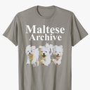 Dog Maltese Archive Funny Dog Lover T-Shirt for Men Women, Size XL