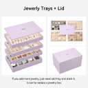 Voova Stackable Jewelry Organizer Tray with Lid, PU Leather Jewelry Storage Holder for Drawer Inserts, Jewellery Display Box Case for Earring Necklace Ring Watch Bracelet (Set of 4, Lavender)