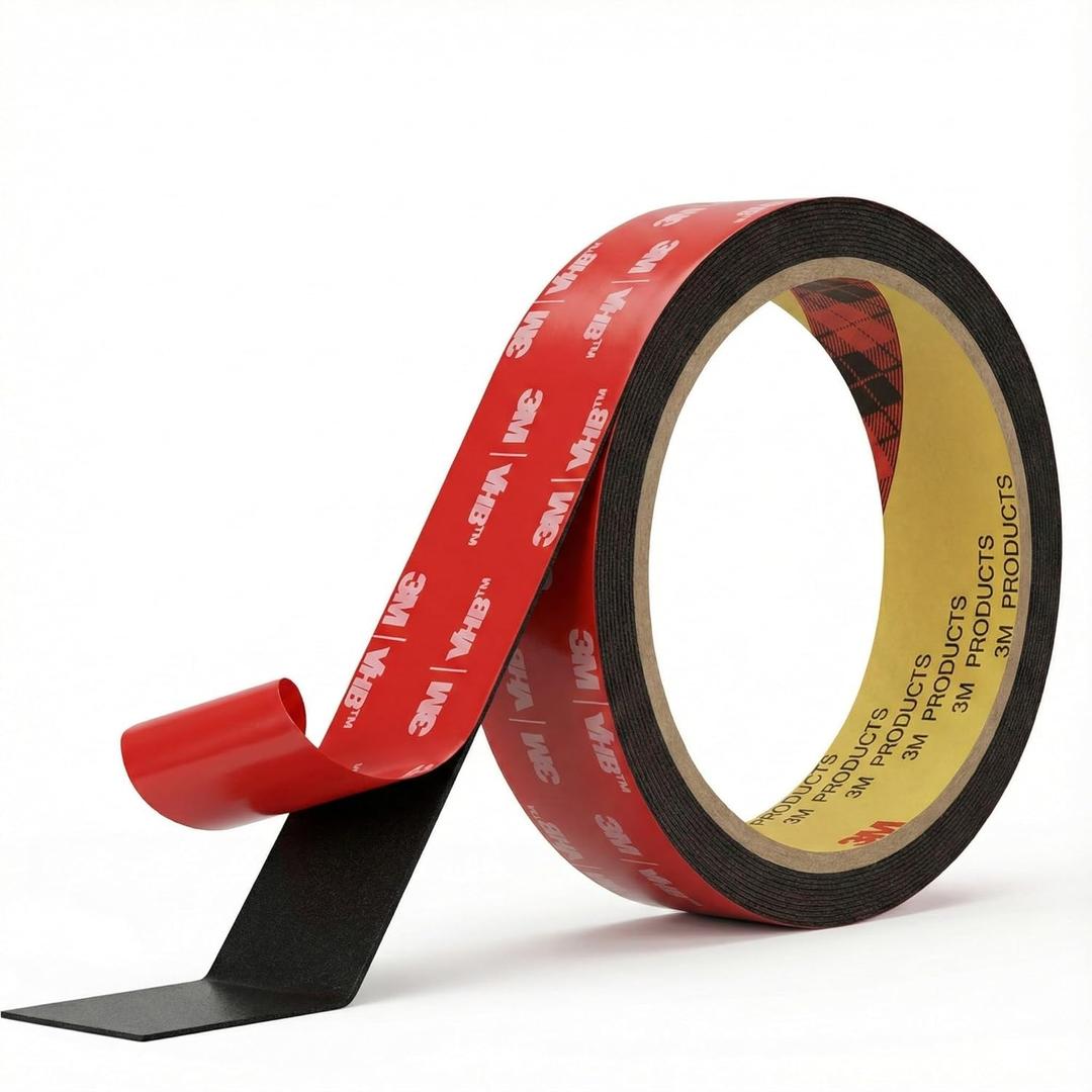3M Double Sided Mounting Tape Heavy Duty Made of 3M 5925 Vhb 1"10Ft Black Waterproof Foam Tape Strong Adhesive Strip Tape for Automotive Trim Insulation Strip Office Home Dcor
