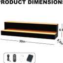 MESAlLUP 30 Inch 2 Tier Lighted Liquor Bottle Display Shelf, LED Bar Shelves with APP or Remote Control, Mulit Color Lighting for Home Mini Bars Decor, Restaurants & Party Use, Acrylic Stand