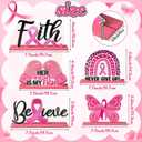 Click to see full view
	
	
Haooryx Breast Cancer Awareness Wooden Centerpiece Pink Ribbon Table Topper
5Pcs Girls Women Pink Power Faith Believe Fight Breast Cancer Wood Table Decoration, Charity Party Seminar Stationery Supply