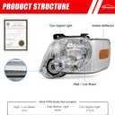 Headlights Compatible with 2006 2007 2008 2009 2010 Ford Explorer 2007-2010 Ford Explorer 4-Dr Sport Trac Chrome Housing with Amber Reflector Headlamp Driver And Passenger SideW/O Bulbs