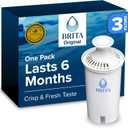 Brita Standard Water Filter for Pitchers and Dispensers, BPA-Free, Reduces Copper, Cadmium and Mercury Impurities, Lasts Two Months or 40 Gallons, Includes 3 Filters for Pitchers
