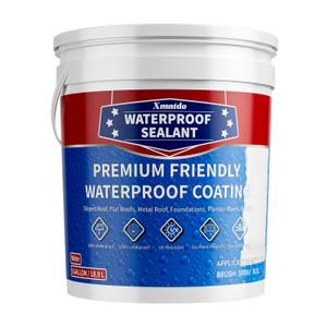 Polyurethane Waterproof Coating 5 Gallon White, Large Capacity for Large Area Cracks & Leaks Repair Coating for Pools, Roofs, Decks, Walls, Durable Water-Based Polyurethane Waterproof Sealant