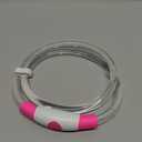 USB LED Dog Collar - Rechargeable Light Up Dog Collars Glow in The Dark, Cuttable LED Dog Necklace Be Safe& Be Seen for Your Dogs Walking-Pink