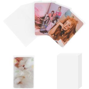 Baskiss 100 Packs Photocard Sleeves, 59 x 90 mm Ultra Thickness 200 Microns CPP Clear Sleeve Idol Card Protector Holder Trading Shield Cover for 3 inch Polaroid Kpop Album Photo (Unsealable)