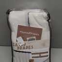 Beige White Blackout Small Kitchen Window Curtains 45 Inch Length 2 Panel Set, Memory Trained Pinch Pleated Thermal Double Layer Linen Curtain Soundproof Light Blocking Decorative Drapes with Back Tab