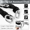 Titanker Motorcycle Chain Lock, Heavy Duty Bike Chain Lock with 2 Keys, Bike Locks with 14mm Thick U Lock for Bicycles, Motorbikes, Mopeds, Scooters (3FT,4FT)(6mm Chain,12mm Chain)
