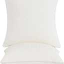 Leeden 24x24 Pillow Inserts Set of 2 - Decorative 24 Inch Throw Pillow Insert, Soft Fluffy Square Throw Pillows for Couch Bed, Beige Couch Pillow Insert Pair