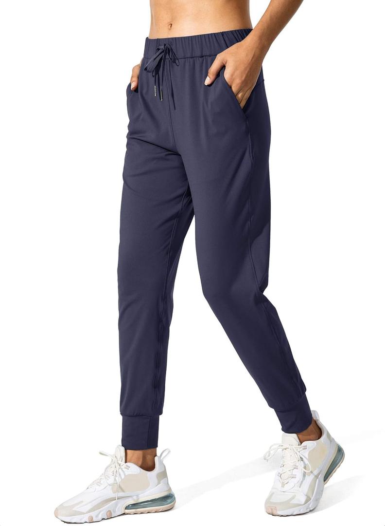 SANTINY Women's Joggers Pants Pockets Drawstring Running Sweatpants for Women Lounge Workout Jogging (Large, Navy)