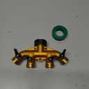 Biswing 4 Way Brass Hose Splitter, 3/4" Brass Hose Faucet Manifold, Garden Hose Adapter Connector, Hose Spigot Adapter with 4 Valves