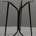 Patio Side Table, Small Round End Table, Metal Side Table Outdoor, Small Porch Table for Indoor Balcony Furniture Decor (Blue Glass 12inch)