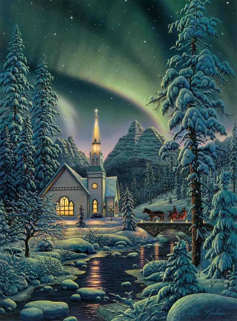 Buffalo Games  Kim Norlien - Light of The World - 1000 Piece Winter Jigsaw Puzzle - Festive, Holiday Puzzles for Adults  Precision-Cut Pieces, Christmas Artwork, Hours of Relaxing Fun