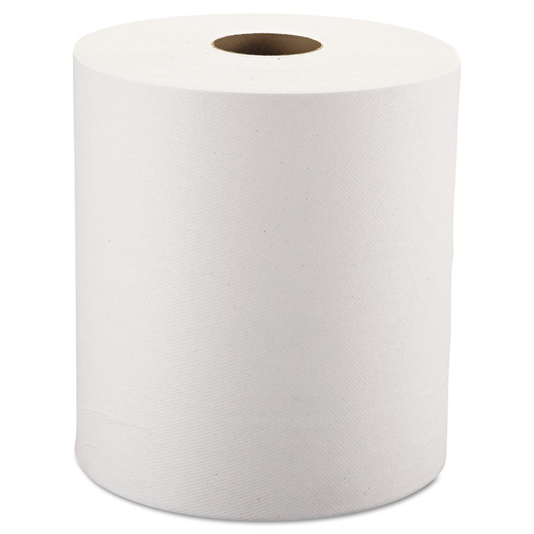 Windsoft Commercial Paper Towels, Hardwound Roll Hand Towels, 6-Pack, 8" x 800ft per Roll, White, Hardwound Towel Dispensers Refill