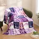 SOCHOW Giftable Throw Blanket for Mom, Super Soft and Cozy Gift for Birthday, Mother's Day from Daughter Son, Best Mom Ever Present Blanket, 50 x 60 inches, Purple