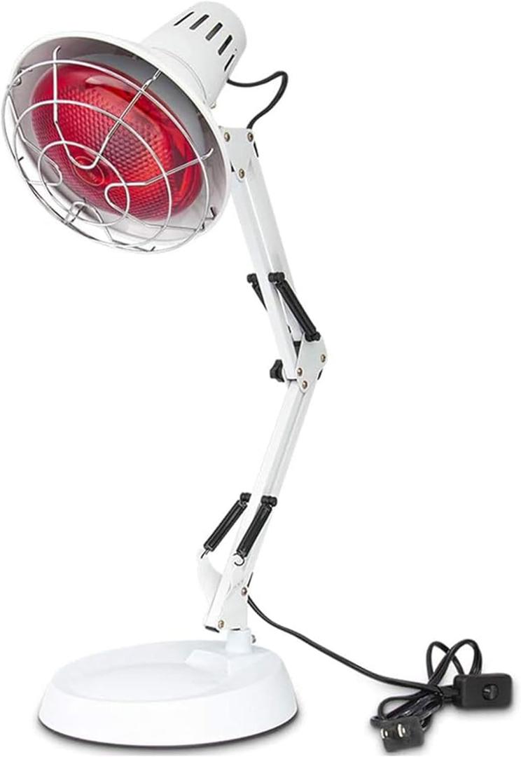 Serfory Infrared Lamp, 150W Near Infrared Light Therapy with Stand Sturdy, Adjustable Red Light Heat Lamp Intensity & Angle, Red Light Therapy Bulb for Body Neck Shoulder Joints Back Pain Relief