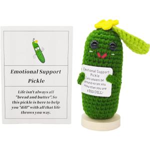 Mini Cute Funny Positive Life Potato Tomato Eggplant Onion Cute Animals Creative Knitted Holding Card Crochet Birthday Christmas Girls Gifts Party Decor