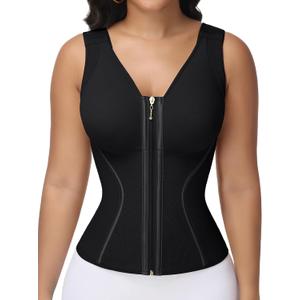 SHAPSHE Waist Trainer Corset for Women Tummy Control Workout Sport Girdle Hourglass Cincher Body Shaper Postpartum with Bra (Black, XXXL)
