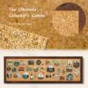 DOLLAR BOSS Narrow Linen Bulletin Board 36"x12" Long Cork Board, Brown
