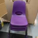 FDP 14" School Stack Chair,Stacking Student Seat with Chromed Steel Legs and Ball Glides For In-Home Learning or Classroom - Purple (6-Pack), 10363-PU