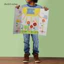 Rsgift 4 Pcs 26x16.5 inches Medium Trifold Poster Boards with Double Sided Tapes and Cardboard, Corrugated Display Boards, Professional Presentation Boards for School Project, Exhibitions