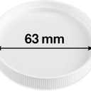 2 x The Kombucha Company, 63mm - (63/400) Plastic Lids  Wide Mouth Jar Caps with Foam Seal  Leak-Resistant, Food-Safe, Fits 63-400 Jars (Containers not Included) (White, 3 Pack)