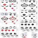 12 Pcs Face Stickers, Face Stickers for Flower Pots, Face Decals for Holiday Party Supplies DIY Crafts Flower Pots Decoration
