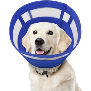 ASENKU Dog Cone Collar, Soft Adjustable Cone for Dogs to Stop Licking, Lightweight Recovery Dog Cone After Surgery, Pet E-Collar for Small, Medium & Large Dogs,(Blue L)