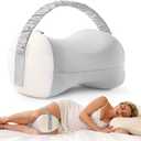 YFONG Knee Pillow for Side Sleepers, Memory Foam Leg Pillow, Grey | Adjustable & Detachable Strap, Ergonomic Support for Back, Hip, Knee, Sciatica Pain